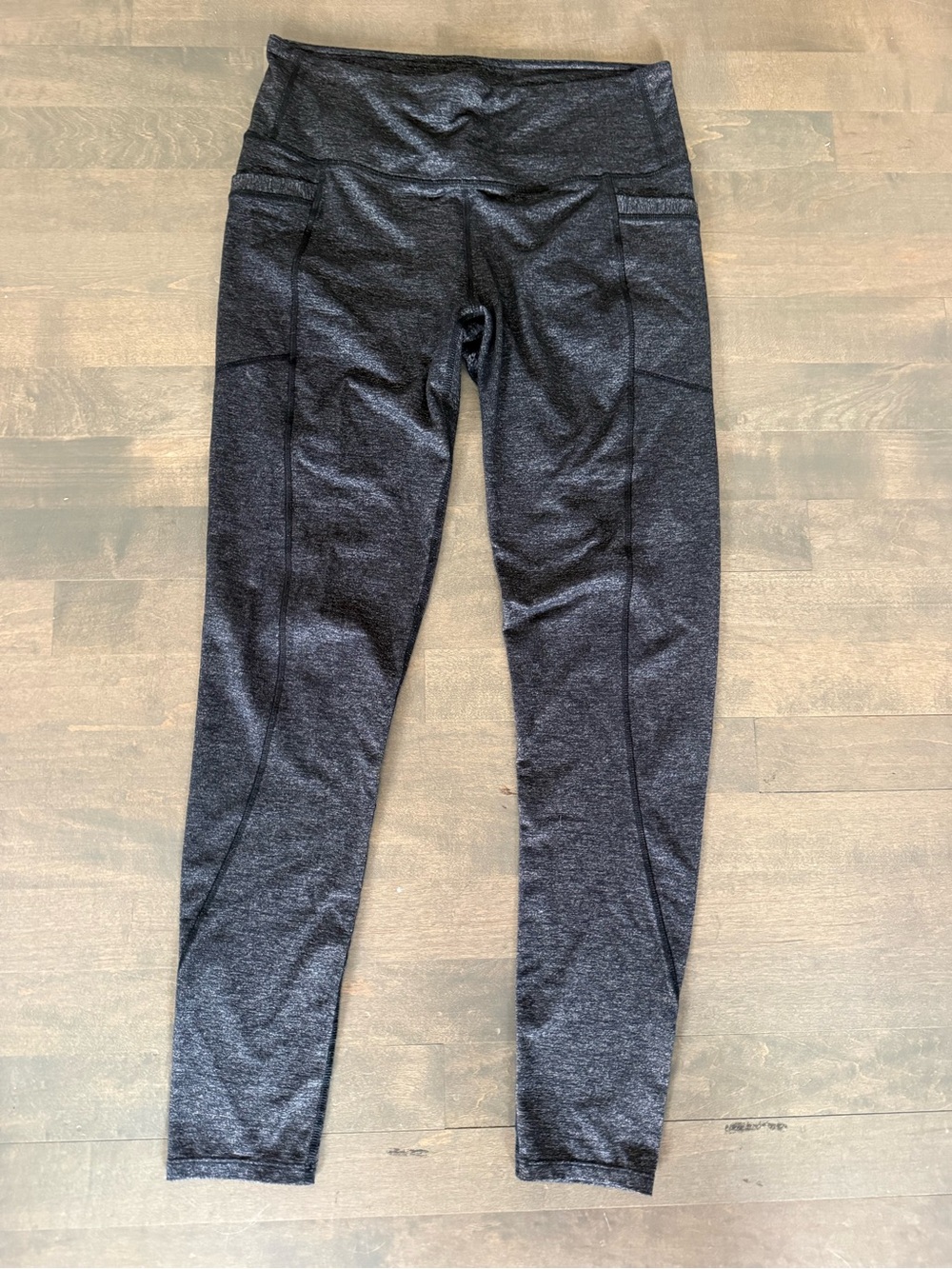 Athleta Heathered Black High Rise Pocket Leggings Women’s Medium